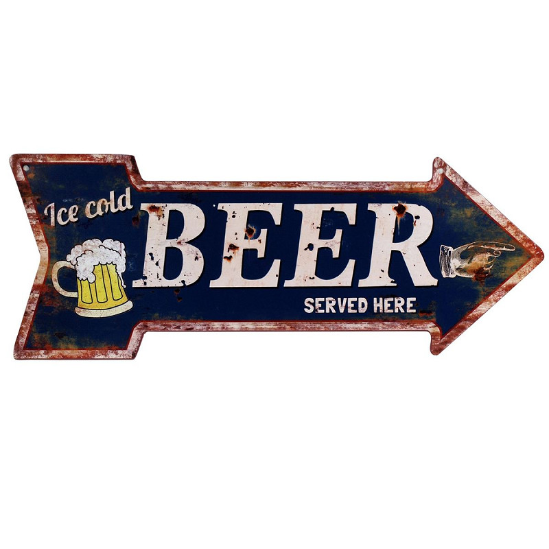 Plaque métal découpée BEER pour une ambiance bistrot authentique chez vous