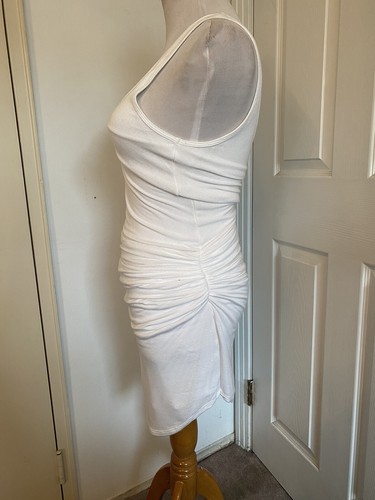 Riller & Fount White Ruched Sleeveless Tank Bodycon Dress Size 1 (XS/0) NWOT - Picture 3 of 8
