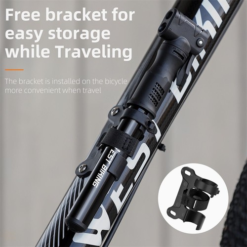 WEST BIKING Portable Bike Bicycle Pump Aluminum Air Inflator Ball Pump Black - 第 9/16 張圖片