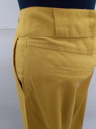 Earth Collection Ladies Long Pants Cotton&Silk Blend Mustard Size 12 - Picture 3 of 3