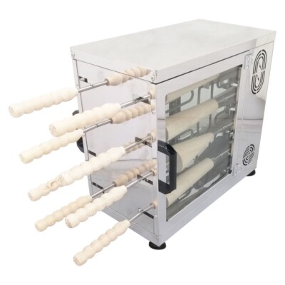 Used 8 Stations Chimney Cake Roll Oven Bread Maker Holey Circle Bread Toaster
