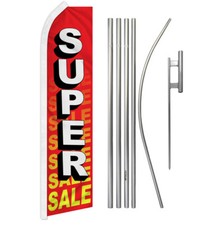 Super Sale Advertising Swooper Feather Flutter Flag Pole Kit Sale Flag RD/YW