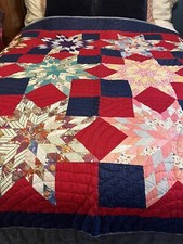 Antique Quilt Handstitched Exploding Stars