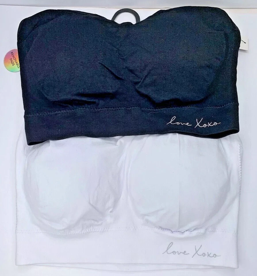 XOXO 2 pack Mesh Racerback Comfort Bra Set plus size 1X solid Black White - Image 4 of 4
