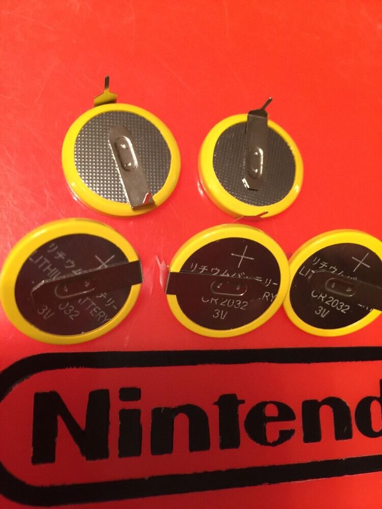 5x CR2032 Save Batteries N64 SNES NES Super Nintendo Sega Battery Lot Mario Five