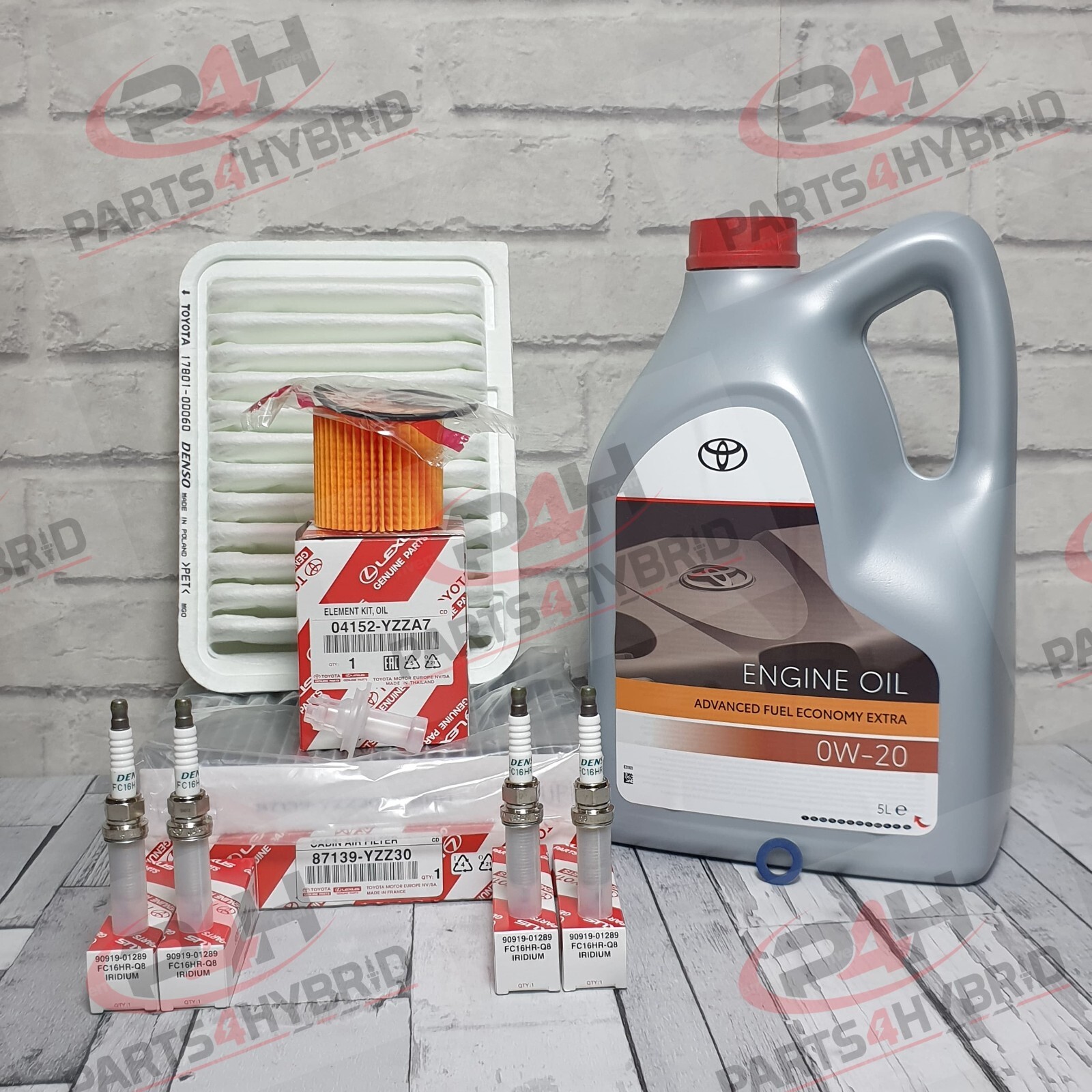 Genuine Toyota Sienta Service Kit 1.5L 2015 Onwards With Spark Plugs & 0W20 Oil