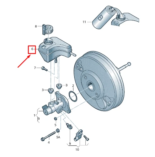 NUOVO AUDI A1 MK1 SERBATOIO LIQUIDO FRENI LHD 8J1611301 ORIGINALE - Foto 2 di 6
