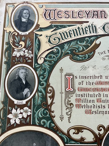 Antique Wesleyan Methodist Church Twentieth Century Fund Document On Card Stock - Picture 2 of 11