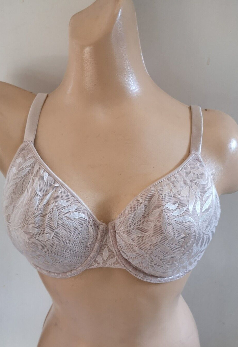 MARKS AND SPENCER FAWN SHINY LEAF U/WIRED BRA SIZE 38B CUP