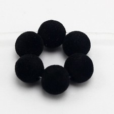 1000 Black Acrylic Velvet Coated Round Beads 10mm Earring Jewelry Making
