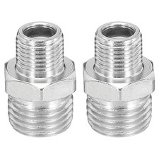 1/8 to 1/4 Air Brush Hose Adapter 2Pack 1/8" BSP Male to 1/4" BSP Male