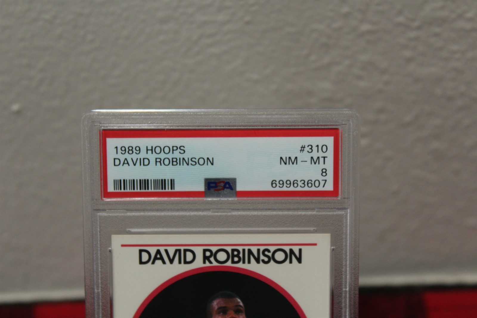Vintage 1989 Hoops Spurs David Robinson #310 PSA Graded NM-MT 8 Card view 3