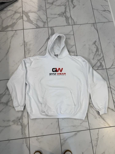 Felpa con cappuccio BALENCIAGA uomo abbigliamento palestra vestibilità grande bianca taglia:S autentica