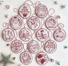 Hand Embroidery Christmas Ornament Kits, Cross Stitch Christmas Embroidery Patte
