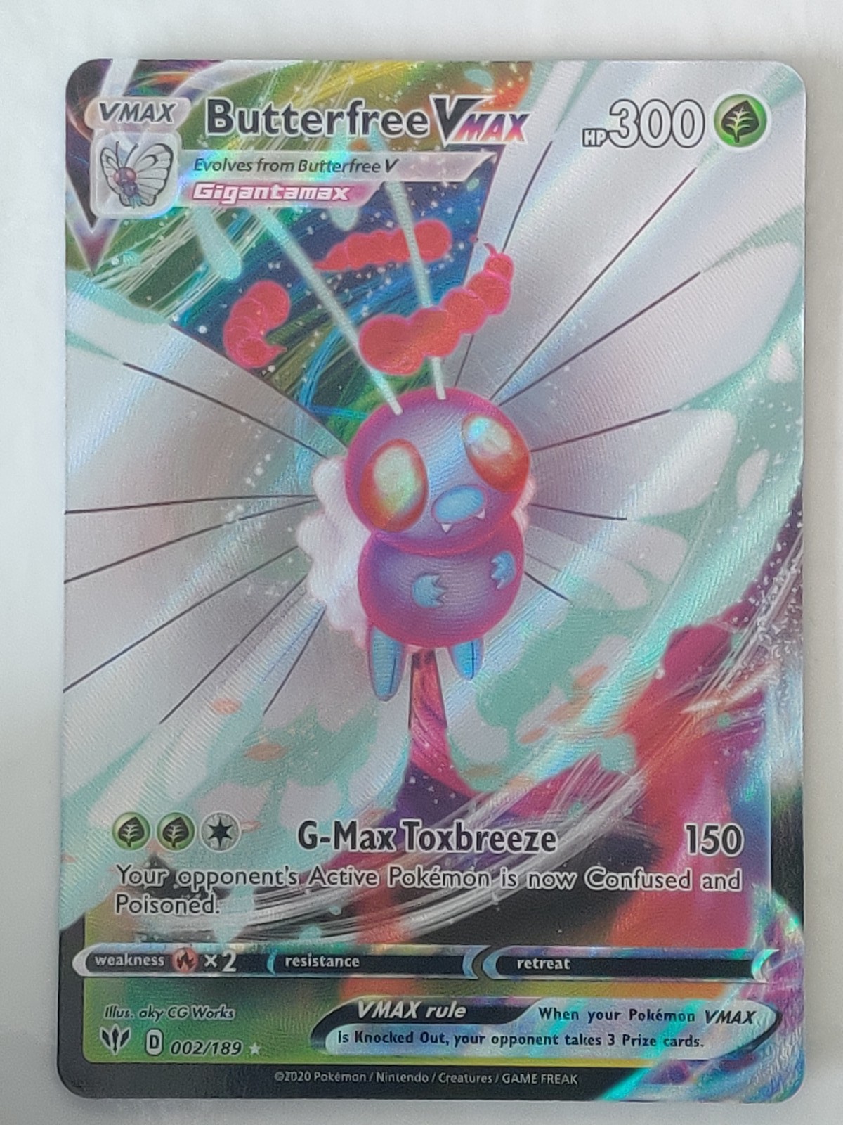 Butterfree VMAX Ultra Rare SWSH03: Darkness Ablaze 002/189 NM