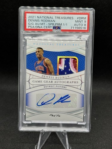 🔥💣1 of 1 GAME-USED PATCH/AUTO!!💣🔥 2021 National Treasures Dennis Rodman
