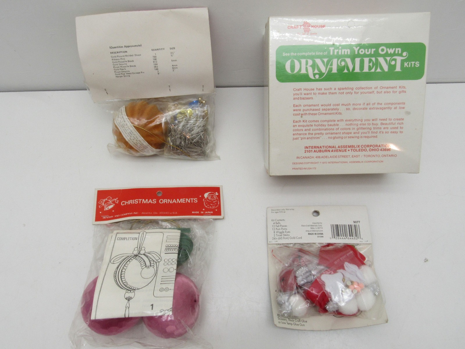 4 Vintage Christmas Ornament Kits Royal Majesty Craft House Benamy & Co