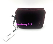 Yves Saint Laurent YSL Velvet Small Cosmetic Makeup Bag Pouch  Burgundy