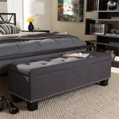 Hannah Storage Bench in Dark Gray