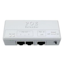 Poe Extender, 1 in 2 Out PoE Repeater, 10/100Mbps, Extends 250m, 60W Comply ...
