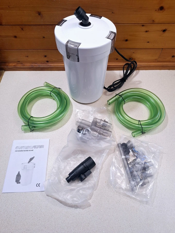 3-Stage External Canister Pump & Filter 106 GPH HW-603B For Fish Tank Aquarium - Image 2 of 4