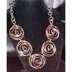 18" Statement Necklace Rose Gold Tone Circle Pendant Chain Fashion Jewelry Women