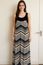 Wallis Multicoloured Geometric Maxi Summer Dress UK Size 12