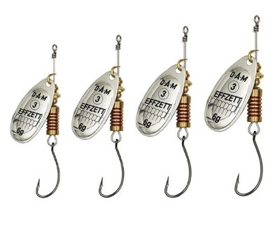 DAM Effzett FZ Singlehook Gr. 1 - 3 Spinner Silber Einzelhaken