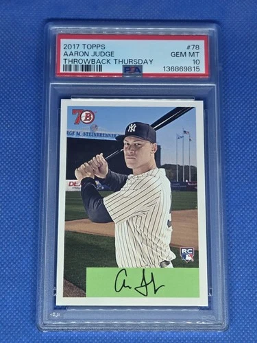 2017 Topps Throwback Thursday AARON JUDGE PSA 10 card #78 NEW YORK YANKEES