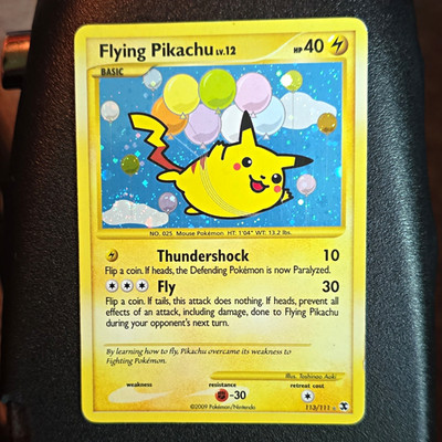 Pokemon TCG Flying Pikachu 113/111 Rising Rivals Holo Secret Rare 40 HP EN 2009