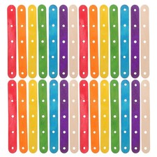 200pcs Colored Sticks: Rainbow Wooden Ice Cream Sticks With Holes For