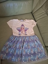 Disney Mädchen Kleid Größe 110 Weiß Blau ...