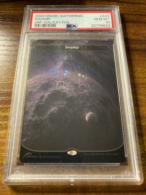 MTG✨SWAMP Full Art GALAXY FOIL✨Unfinity PSA 10 GEM MINT Land