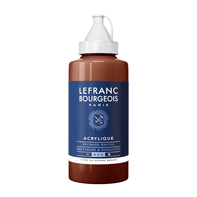 Peinture acrylique terre sienne brûlée 481 Lefranc Bourgeois beaux arts multi support