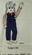 Simplicity Today's Girl Fabric Panel CUT Complete Outfit for 18" Doll