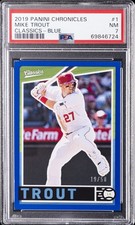2019 PANINI CHRONICLES CLASSICS BLUE #1 MIKE TROUT 19/50 PSA 7