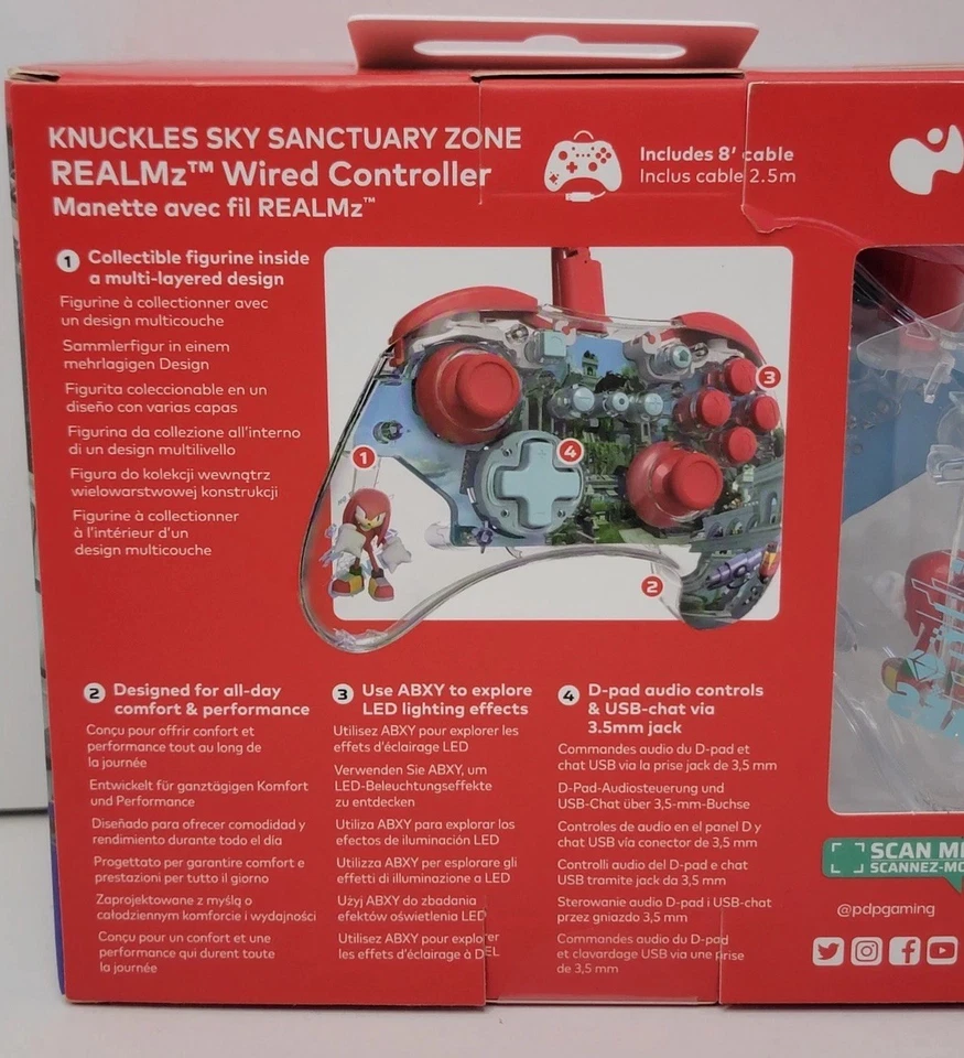 PDP Wired Controller Sonic the Hedgehog Nintendo Switch - Knuckles Sealed DAMAGE - Image 4 of 4
