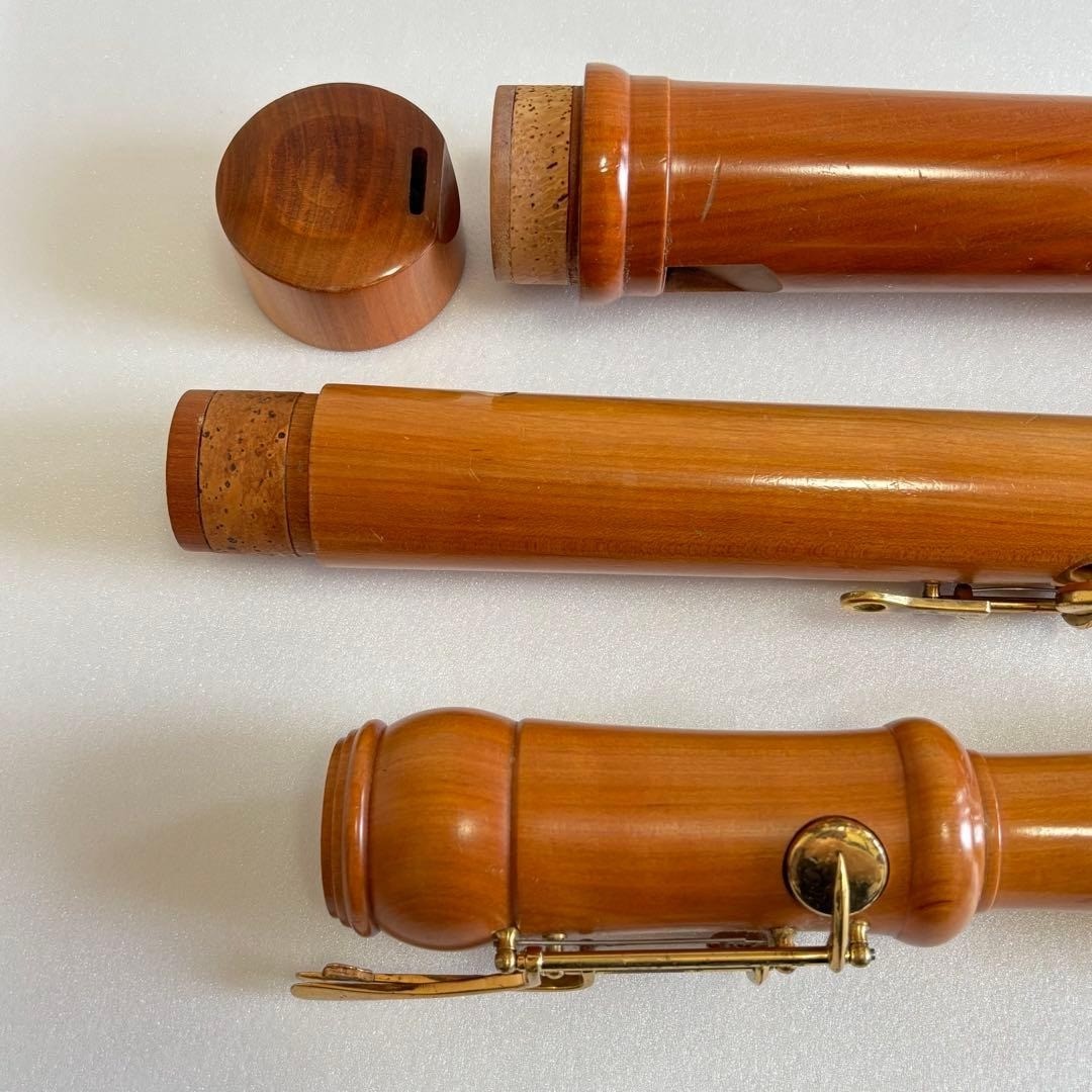 ZEN-ON 5500B Wooden Bass Recorder Cherry Wood Used with Case