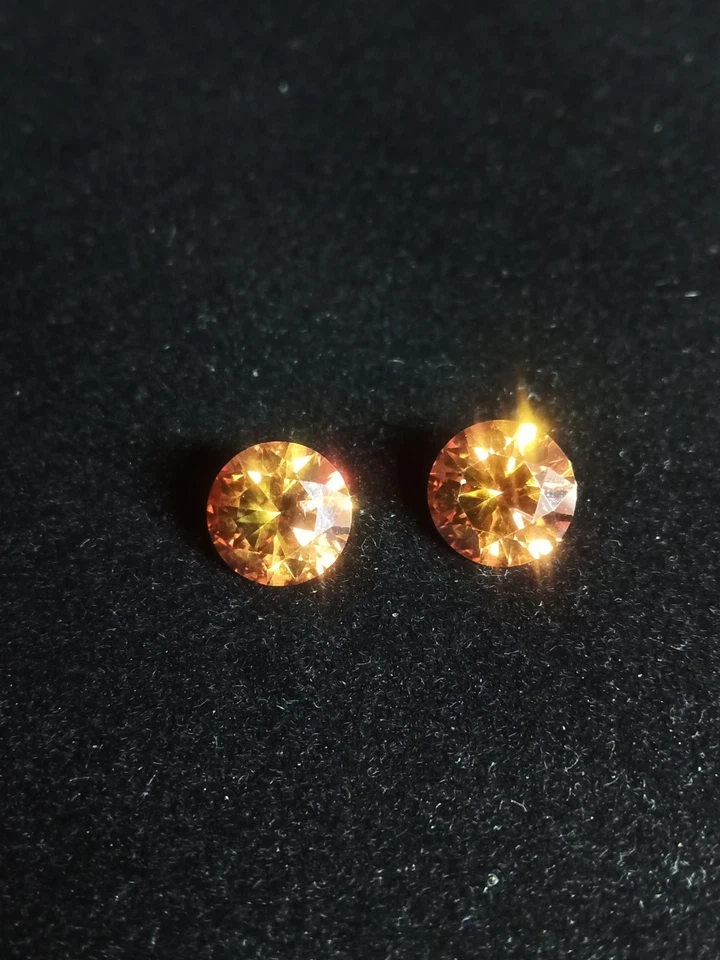 Set Of 2 - 8mm 4ctw Orange Moissanite Loose Stones - Image 3 of 4