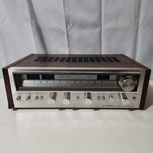 Pioneer SX 680 AM/FM Stereo Receiver Vintage Silver Woodgrain Tested Working
