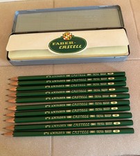 Caja de hojalata de Faber-Castell con diez lápices surtidos hecha en Alemania