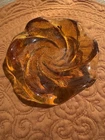 Fenton Vintage Amber Swirl Art Glass 5-inch Ashtray Bowl Candy Dish 5”