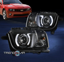 FOR 10-13 CHEVY CAMARO CCFL HALO BLACK/SMOKE LENS PROJECTOR HEADLIGHTS HEADLAMPS