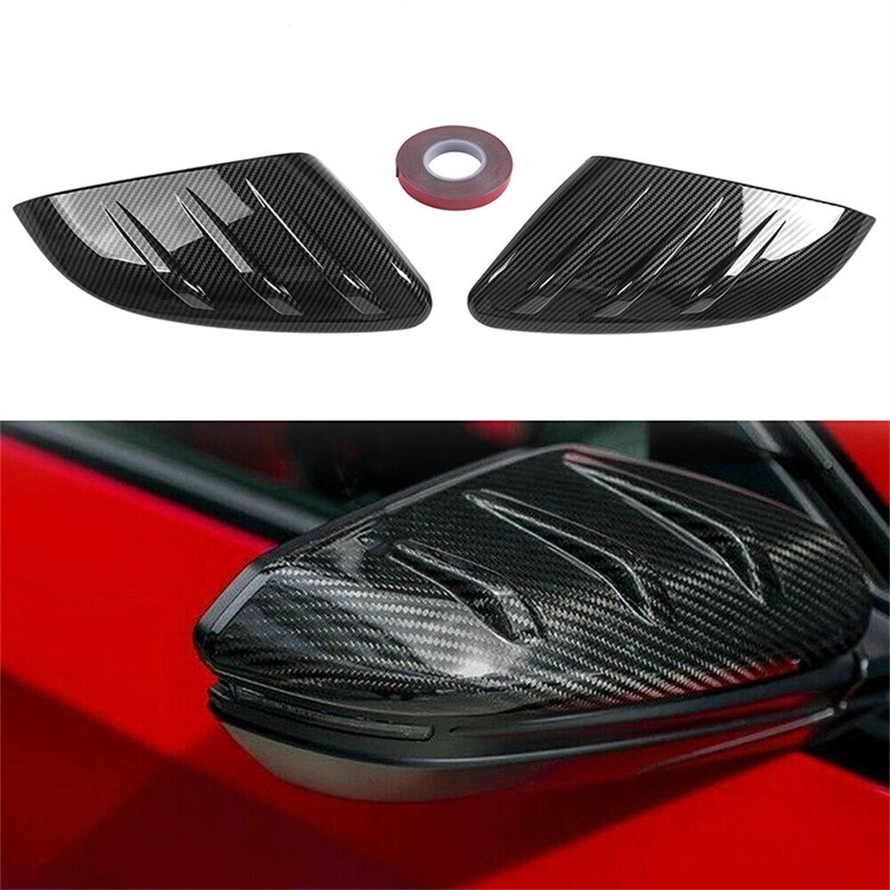 Carbon Fiber Look Rear View Mirror Cover Trim For 2016-20 Honda Civic Hatchback