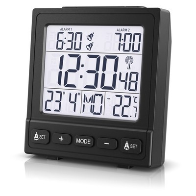 Bearware Wecker DCF Funktion Funkwecker Alarm Schlummerfunktion Matt Schwarz