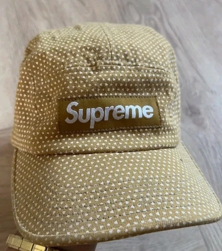 SS12 Supreme Foulard Camping Cap Jaune Logo Boite Chapeau Neuf Rétro 2012