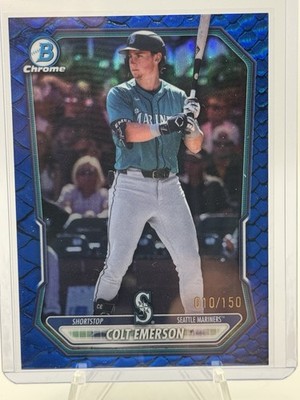 2026 Bowman Chrome Colt Emerson Blue Reptilian /150 #BCP-154 MARINERS