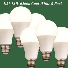 E27 GLS LED light bulb Edison 18W Warm white 6500K Kelvin 3 or 6 pack