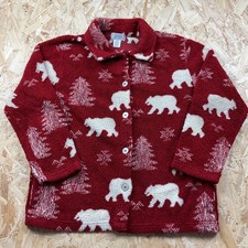 Giacca natalizia vintage anni 90 Jennifer Moore Sherpa pile rosso baggy M