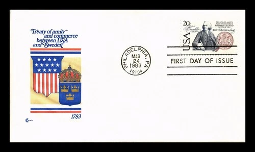 US COVER SWEDEN TREATY 200TH ANNIVERSARY FDC COVER CRAFT CACHET INSERT